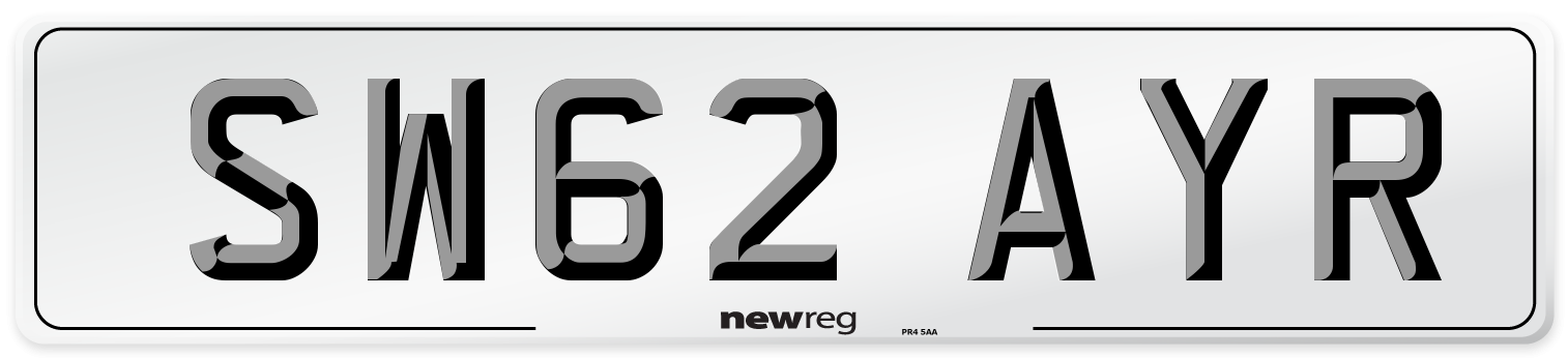 SW62 AYR Number Plate from New Reg